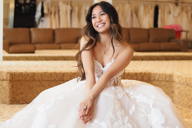 woman wearing bridal dress