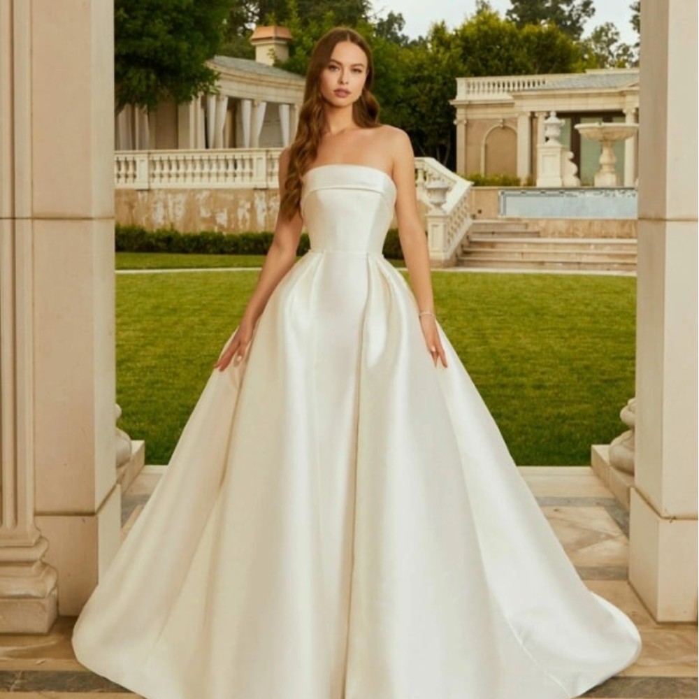 woman in a princess ball gown wedding dress
